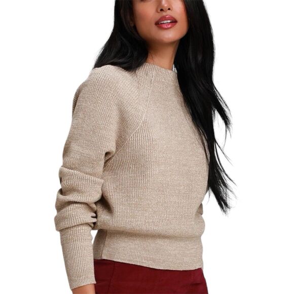 Free People Too Good Heathered Beige Knit Sweater - Picture 4 of 11